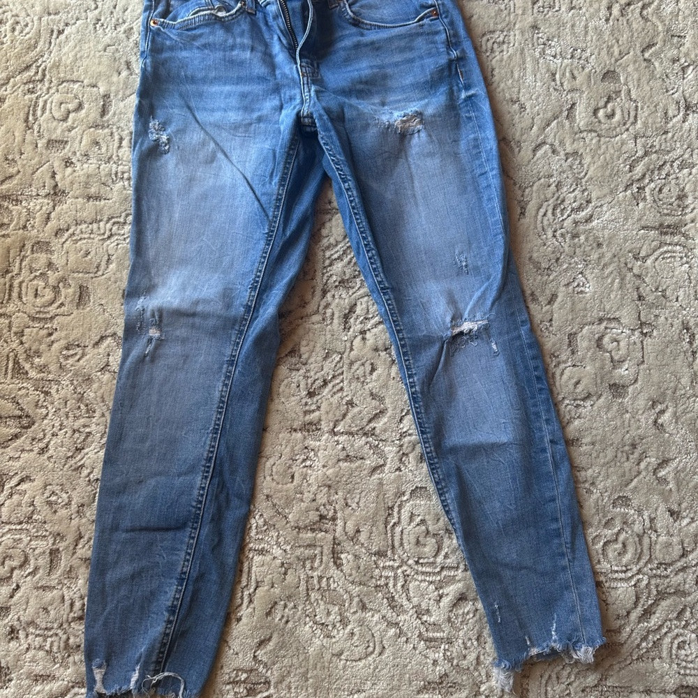Women's Blue Distressed Jeans